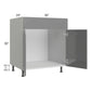 RTA Milan Grey Gloss 30" Sink Base Cabinet with 1 Finished Side and Sink Tilt-Out