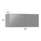 RTA Milan Grey Gloss 30" x 12" Wall Cabinet with 2 Finished Sides