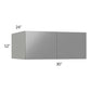 RTA Milan Grey Gloss 30" x 12" x 24" Wall Cabinet with 1 Finished Side
