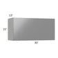RTA Milan Grey Gloss 30" x 15" Lift-Up Door Wall Cabinet with 2 Finished Sides