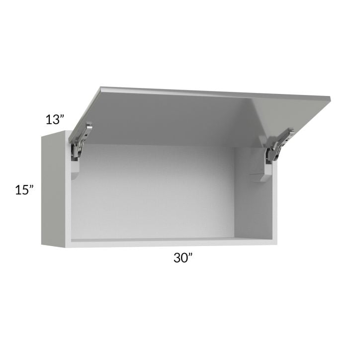 RTA Milan Grey Gloss 30" x 15" Lift-Up Door Wall Cabinet