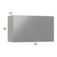 RTA Milan Grey Gloss 30" x 18" Lift-Up Door Wall Cabinet with 1 Finished Side