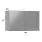 RTA Milan Grey Gloss 30" x 18" Wall Cabinet with 1 Finished Side