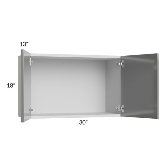 RTA Milan Grey Gloss 30" x 18" Wall Cabinet