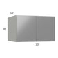 RTA Milan Grey Gloss 30" x 18" x 24" Wall Cabinet with 1 Finished Side