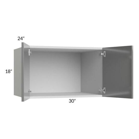RTA Milan Grey Gloss 30" x 18" x 24" Wall Cabinet