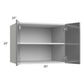 RTA Milan Grey Gloss 30" x 24" x 24" Wall Cabinet with 1 Finished Side