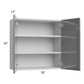 RTA Milan Grey Gloss 30" x 30" Wall Cabinet with 2 Finished Sides