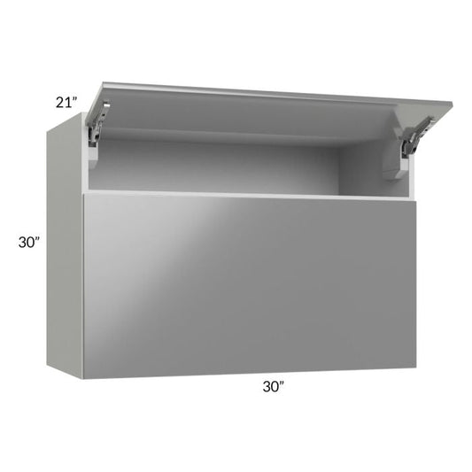 RTA Milan Grey Gloss 30" x 30" x 21" Microwave Wall Cabinet