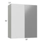 RTA Milan Grey Gloss 30" x 36" Blind Corner Wall Cabinet-Left-Hinged Door on Right with 2 Finished Sides