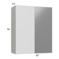 RTA Milan Grey Gloss 30" x 36" Blind Corner Wall Cabinet-Right-Hinged Door on Left
