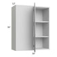 RTA Milan Grey Gloss 30" x 36" Blind Corner Wall Cabinet-Right-Hinged Door on Left with 2 Finished Sides