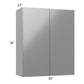RTA Milan Grey Gloss 30" x 36" Wall Cabinet with 1 Finished Side