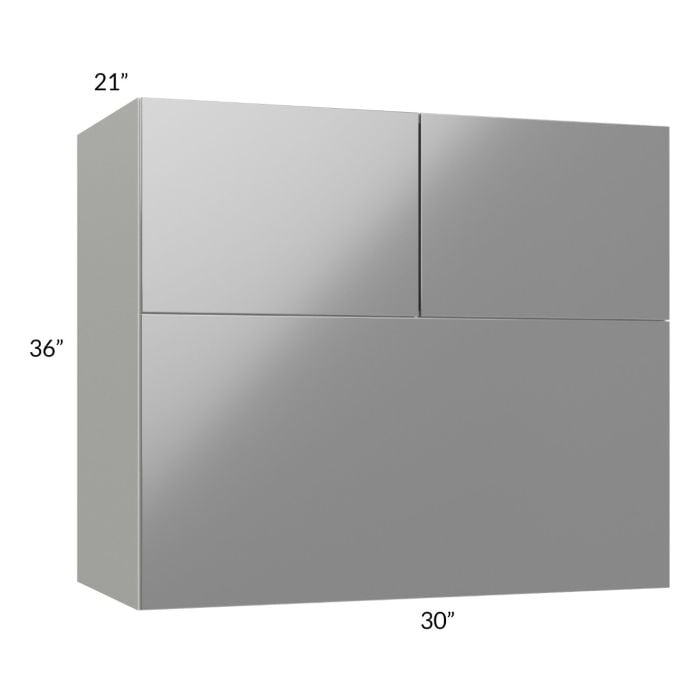 RTA Milan Grey Gloss 30" x 36" x 21" Microwave Wall Cabinet