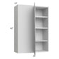 RTA Milan Grey Gloss 30" x 42" Blind Corner Wall Cabinet-Left-Hinged Door on Right with 1 Finished Side