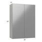 RTA Milan Grey Gloss 30" x 42" Wall Cabinet with 2 Finished Sides