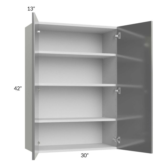 RTA Milan Grey Gloss 30" x 42" Wall Cabinet