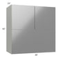 RTA Milan Grey Gloss 30" x 42" x 21" Microwave Wall Cabinet with 2 Finished Sides
