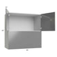 RTA Milan Grey Gloss 30" x 42" x 21" Microwave Wall Cabinet with 2 Finished Sides