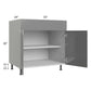 RTA Milan Grey Gloss 33" Base Cabinet with 1 Finished Side and 1 Roll Out Tray