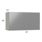 RTA Milan Grey Gloss 33" Countertop Wall Appliance Cabinet with 1 Finished Side