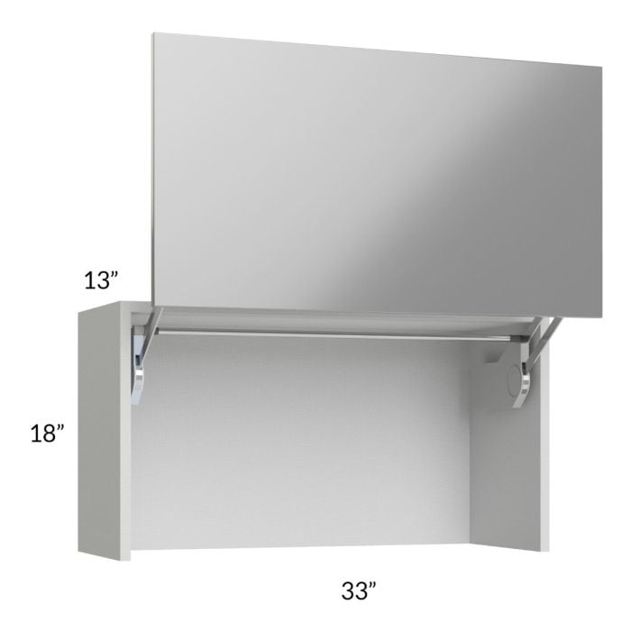 RTA Milan Grey Gloss 33" Countertop Wall Appliance Cabinet