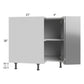 RTA Milan Grey Gloss 33" Easy Reach Corner Cabinet-Right Hinged with 2 Finished Sides