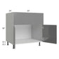 RTA Milan Grey Gloss 33" Farm Sink Base Cabinet with 1 Finished Side