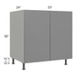 RTA Milan Grey Gloss 33" Full Height Door Base Cabinet with 1 Roll Out Tray
