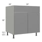 RTA Milan Grey Gloss 33" Sink Base Cabinet with 1 Finished Side and Sink Tilt-Out