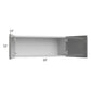 RTA Milan Grey Gloss 33" x 12" Wall Cabinet with 1 Finished Side