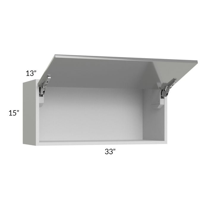 RTA Milan Grey Gloss 33" x 15" Lift-Up Door Wall Cabinet