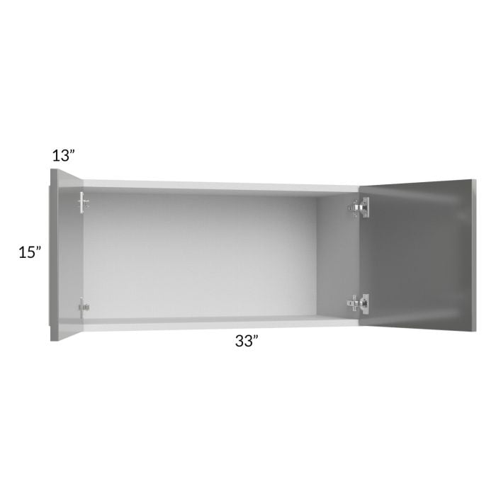 RTA Milan Grey Gloss 33" x 15" Wall Cabinet