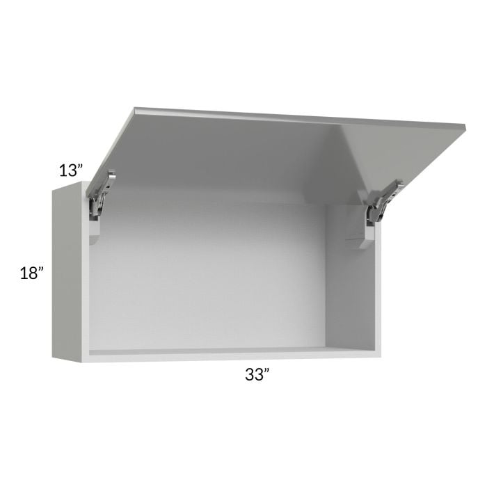RTA Milan Grey Gloss 33" x 18" Lift-Up Door Wall Cabinet