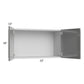 RTA Milan Grey Gloss 33" x 18" Wall Cabinet with 1 Finished Side