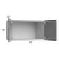 RTA Milan Grey Gloss 33" x 18" x 24" Wall Cabinet with 1 Finished Side