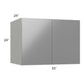 RTA Milan Grey Gloss 33" x 24" x 24" Wall Cabinet with 2 Finished Sides