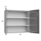 RTA Milan Grey Gloss 33" x 30" Wall Cabinet with 1 Finished Side