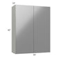 RTA Milan Grey Gloss 33" x 42" Wall Cabinet with 2 Finished Sides