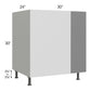 RTA Milan Grey Gloss 36" - 39" Full Height Door Blind Base Corner Cabinet-Left-Hinged Door on Right