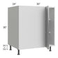 RTA Milan Grey Gloss 36" - 39" Full Height Door Blind Base Corner Cabinet-Left-Hinged Door on Right with 1 Finished Side