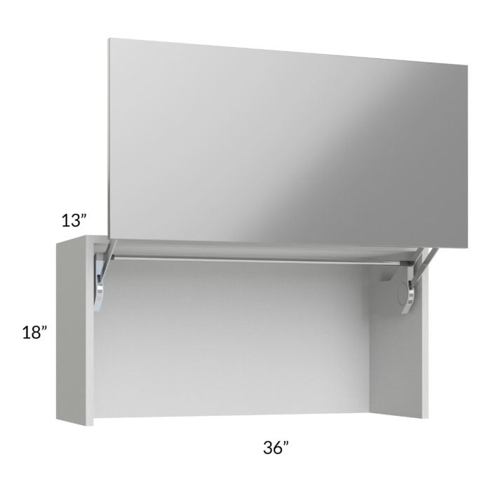 RTA Milan Grey Gloss 36" Countertop Wall Appliance Cabinet