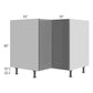 RTA Milan Grey Gloss 36" Easy Reach Corner Cabinet-Left Hinged