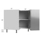 RTA Milan Grey Gloss 36" Easy Reach Corner Cabinet-Right Hinged