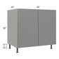 RTA Milan Grey Gloss 36" Full Height Door Base Cabinet with 1 Finished Side and 1 Roll Out Tray