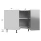 RTA Milan Grey Gloss 36" Lazy Susan Base Cabinet-Left Hinged with 1 Finished Side
