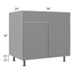RTA Milan Grey Gloss 36" Sink Base Cabinet