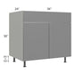 RTA Milan Grey Gloss 36" Sink Base Cabinet with 1 Finished Side