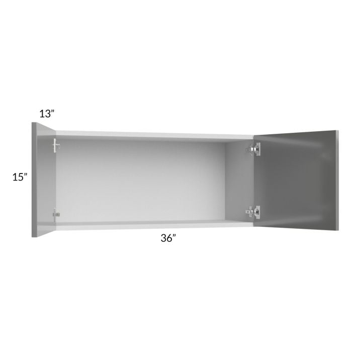 RTA Milan Grey Gloss 36" x 15" Wall Cabinet