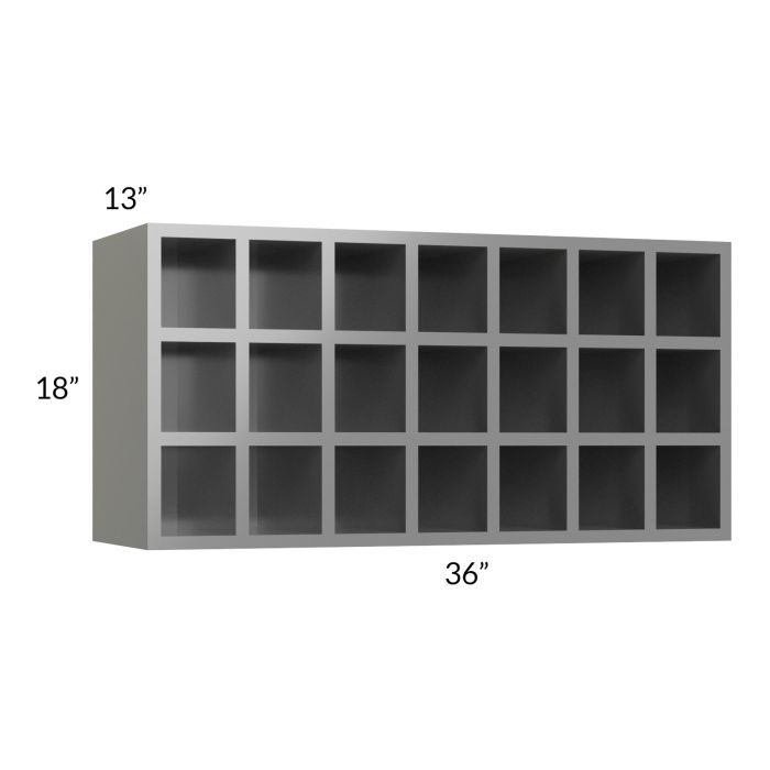 RTA Milan Grey Gloss 36" x 18" Wine Rack Cabinet